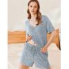 imageEkouaer Lounge Sets for Women 2 Piece Ribbed Knit Pajamas Short Sleeve Pj Tops and Shorts Sleepwear Casual Outfits SetLight Blue