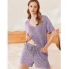 imageEkouaer Lounge Sets for Women 2 Piece Ribbed Knit Pajamas Short Sleeve Pj Tops and Shorts Sleepwear Casual Outfits SetPurple