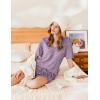 imageEkouaer Lounge Sets for Women 2 Piece Ribbed Knit Pajamas Short Sleeve Pj Tops and Shorts Sleepwear Casual Outfits SetPurple