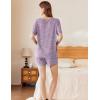 imageEkouaer Lounge Sets for Women 2 Piece Ribbed Knit Pajamas Short Sleeve Pj Tops and Shorts Sleepwear Casual Outfits SetPurple