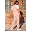 imageEkouaer Lounge Sets for Women Two Piece Pajama Set Short Sleeve Crewneck Jogger Outfits and Sweatpants TracksuitChampagne