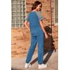 imageEkouaer Lounge Sets for Women Two Piece Pajama Set Short Sleeve Crewneck Jogger Outfits and Sweatpants TracksuitNavy Blue
