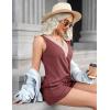 imageEkouaer Pajama Sets for Women 2 Piece Tank Top and Shorts Waffle Knit Lounge Set with Lace Vneck PJ LoungewearWine Red