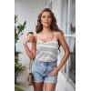 imageEkouaer Womens Cami Pajama Sets Soft Shorts Lingerie Set Camisole 2 Piece Cami Shorts Pj NightwearStripe