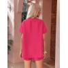 imageEkouaer Womens Hawaiian 2 Piece Outfit Short Sleeve Button Down Shirt and Shorts Tracksuit Lounge SetHot Pink