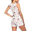 imageEkouaer Womens Pajama Sets Sleeveless Tank Top and Shorts Pj Set Lace Hem Sleepwear SXXXLBeige Heart