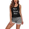 imageEkouaer Womens Pajama Sets Sleeveless Tank Top and Shorts Pj Set Lace Hem Sleepwear SXXXLBlack