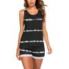 imageEkouaer Womens Pajama Sets Sleeveless Tank Top and Shorts Pj Set Lace Hem Sleepwear SXXXLBlack White Stripe