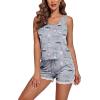 imageEkouaer Womens Pajama Sets Sleeveless Tank Top and Shorts Pj Set Lace Hem Sleepwear SXXXLCoffee Cup