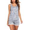 imageEkouaer Womens Pajama Sets Sleeveless Tank Top and Shorts Pj Set Lace Hem Sleepwear SXXXLCoffee Cup