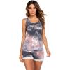 imageEkouaer Womens Pajama Sets Sleeveless Tank Top and Shorts Pj Set Lace Hem Sleepwear SXXXLGray Tie Dye