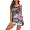 imageEkouaer Womens Pajama Sets Sleeveless Tank Top and Shorts Pj Set Lace Hem Sleepwear SXXXLGray Tie Dye