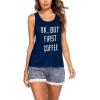 imageEkouaer Womens Pajama Sets Sleeveless Tank Top and Shorts Pj Set Lace Hem Sleepwear SXXXLNavy Blue