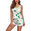 imageEkouaer Womens Pajama Sets Sleeveless Tank Top and Shorts Pj Set Lace Hem Sleepwear SXXXLYellow Lemon