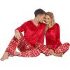 imageEkouaer Couples Matching Pajamas Sets Velvet PJs Set for Men and Women Velour Long Sleeve Sleepwear SXXLChristmas Red