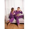 imageEkouaer Couples Matching Pajamas Sets Velvet PJs Set for Men and Women Velour Long Sleeve Sleepwear SXXLPurple