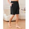 imageEkouaer Mens Pajama Shorts Soft Sleepwear Bottoms Elastic Waistband LoungewearBlack
