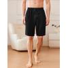 imageEkouaer Mens Pajama Shorts Soft Sleepwear Bottoms Elastic Waistband LoungewearBlack