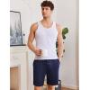 imageEkouaer Mens Pajama Shorts Soft Sleepwear Bottoms Elastic Waistband LoungewearNavy Blue