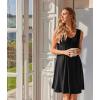 imageEkouaer Nightgowns for Women Sleeveless Sleep Shirt Tank Night Gown V Neck Chemise Pleated Night Shirt Soft Sleep DressBlack
