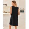 imageEkouaer Nightgowns for Women Sleeveless Sleep Shirt Tank Night Gown V Neck Chemise Pleated Night Shirt Soft Sleep DressBlack
