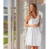 imageEkouaer Nightgowns for Women Sleeveless Sleep Shirt Tank Night Gown V Neck Chemise Pleated Night Shirt Soft Sleep DressFloral White