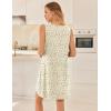 imageEkouaer Nightgowns for Women Sleeveless Sleep Shirt Tank Night Gown V Neck Chemise Pleated Night Shirt Soft Sleep DressFloral Yellow