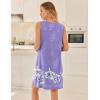imageEkouaer Nightgowns for Women Sleeveless Sleep Shirt Tank Night Gown V Neck Chemise Pleated Night Shirt Soft Sleep DressPurple Flowers