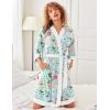 imageEkouaer Robes for Women Knee Length Bathrobe Lightweight Kimono Robe 34 Sleeve Knit Sleepwear with PocketsGreen Flower