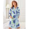 imageEkouaer Robes for Women Knee Length Bathrobe Lightweight Kimono Robe 34 Sleeve Knit Sleepwear with PocketsGreen Tie Dye