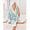 imageEkouaer Robes for Women Knee Length Bathrobe Lightweight Kimono Robe 34 Sleeve Knit Sleepwear with PocketsLight Blue Flower