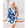 imageEkouaer Robes for Women Knee Length Bathrobe Lightweight Kimono Robe 34 Sleeve Knit Sleepwear with PocketsWhite Leopard Print