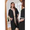 imageEkouaer Women Zipper Robe Short Sleeve Duster Housecoat Short Bathrobes Zip Front Nightgown with Pockets S3XLBlack