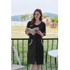 imageEkouaer Women Zipper Robe Short Sleeve Duster Housecoat Short Bathrobes Zip Front Nightgown with Pockets S3XLBlack