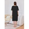 imageEkouaer Women Zipper Robe Short Sleeve Duster Housecoat Short Bathrobes Zip Front Nightgown with Pockets S3XLBlack