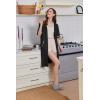 imageEkouaer Women Zipper Robe Short Sleeve Duster Housecoat Short Bathrobes Zip Front Nightgown with Pockets S3XLBlack