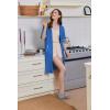 imageEkouaer Women Zipper Robe Short Sleeve Duster Housecoat Short Bathrobes Zip Front Nightgown with Pockets S3XLBlue
