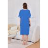 imageEkouaer Women Zipper Robe Short Sleeve Duster Housecoat Short Bathrobes Zip Front Nightgown with Pockets S3XLBlue