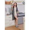 imageEkouaer Women Zipper Robe Short Sleeve Duster Housecoat Short Bathrobes Zip Front Nightgown with Pockets S3XLDark Gray