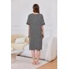 imageEkouaer Women Zipper Robe Short Sleeve Duster Housecoat Short Bathrobes Zip Front Nightgown with Pockets S3XLDark Gray