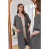imageEkouaer Women Zipper Robe Short Sleeve Duster Housecoat Short Bathrobes Zip Front Nightgown with Pockets S3XLDark Gray