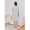 imageEkouaer Women Zipper Robe Short Sleeve Duster Housecoat Short Bathrobes Zip Front Nightgown with Pockets S3XLLight Grey