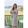 imageEkouaer Women Zipper Robe Short Sleeve Duster Housecoat Short Bathrobes Zip Front Nightgown with Pockets S3XLLight Grey