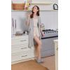 imageEkouaer Women Zipper Robe Short Sleeve Duster Housecoat Short Bathrobes Zip Front Nightgown with Pockets S3XLLight Grey