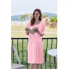 imageEkouaer Women Zipper Robe Short Sleeve Duster Housecoat Short Bathrobes Zip Front Nightgown with Pockets S3XLPink