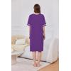 imageEkouaer Women Zipper Robe Short Sleeve Duster Housecoat Short Bathrobes Zip Front Nightgown with Pockets S3XLPurple