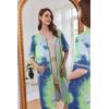 imageEkouaer Women Zipper Robe Short Sleeve Duster Housecoat Short Bathrobes Zip Front Nightgown with Pockets S3XLTie Dye Blue