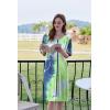 imageEkouaer Women Zipper Robe Short Sleeve Duster Housecoat Short Bathrobes Zip Front Nightgown with Pockets S3XLTie Dye Blue