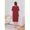 imageEkouaer Women Zipper Robe Short Sleeve Duster Housecoat Short Bathrobes Zip Front Nightgown with Pockets S3XLWine Red