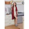 imageEkouaer Women Zipper Robe Short Sleeve Duster Housecoat Short Bathrobes Zip Front Nightgown with Pockets S3XLWine Red